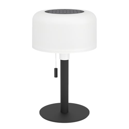 EGLO Solar Tischleuchte Montapalma-L, Outdoor Akku Tischlampe dimmbar mit Zugschalter, kabellose Solarlampe für außen, Stahl in schwarz, Kunststoff in weiß, warmweiß, RGB, IP54 EGLO Solar Tischleuchte Montapalma-L, Outdoor Akku Tischlampe dimmbar mit Zugschalter, kabellose Solarlampe für außen, Stahl in schwarz, Kunststoff in weiß, warmweiß, RGB, IP54 von EGLO