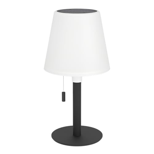 EGLO Solar Tischleuchte Montapalma-L, Outdoor Akku Tischlampe dimmbar mit Zugschalter, kabellose Solarlampe für außen, Stahl in schwarz, Kunststoff weiß, warmweiß, RGB, IP54 EGLO Solar Tischleuchte Montapalma-L, Outdoor Akku Tischlampe dimmbar mit Zugschalter, kabellose Solarlampe für außen, Stahl in schwarz, Kunststoff weiß, warmweiß, RGB, IP54 von EGLO