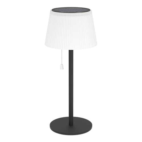 EGLO Solar Tischleuchte Scordiano, Outdoor Akku Tischlampe mit Zugschalter, kabellose Solarlampe für außen, Stahl in Schwarz, Kunststoff in Weiß, warmweiß - kaltweiß, IP44 EGLO Solar Tischleuchte Scordiano, Outdoor Akku Tischlampe mit Zugschalter, kabellose Solarlampe für außen, Stahl in Schwarz, Kunststoff in Weiß, warmweiß - kaltweiß, IP44 von EGLO