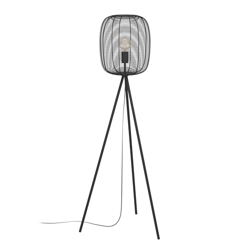 EGLO Stativ Stehlampe Rinroe, dreibeinige Lampe Wohnzimmer, Industrie Standleuchte aus Metall in Schwarz, Wohnzimmerlampe mit E27 Fassung EGLO Stativ Stehlampe Rinroe, dreibeinige Lampe Wohnzimmer, Industrie Standleuchte aus Metall in Schwarz, Wohnzimmerlampe mit E27 Fassung von EGLO