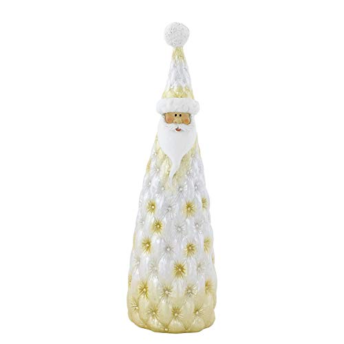 EGLO Steh Figur Weihnachts Mann Glitzer Keramik Nikolaus weiß X-Mas Dekoration Santa Gold 41226 von EGLO