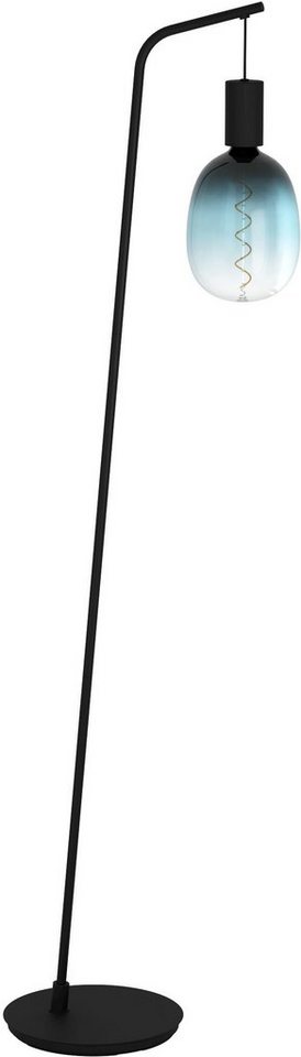 EGLO Stehlampe CRANLEY Stehlampe, Stahl, E27, Vintage, Wohnzimmerlampe, Flurlampe, Ein-/Ausschalter, Leuchtmittel wechselbar, ohne Leuchtmittel, Stehleuchte, L43 x B6 x H170 cm, schwarz, 1X40W exkl. von EGLO