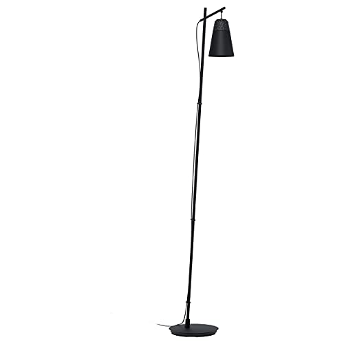 EGLO Stehlampe Canterras, 1 flammige Stehleuchte, Standleuchte aus Terrazzo in Grau Weiß, Metall in Schwarz, Wohnzimmerlampe, Lampe mit Tritt-Schalter, E27 von EGLO