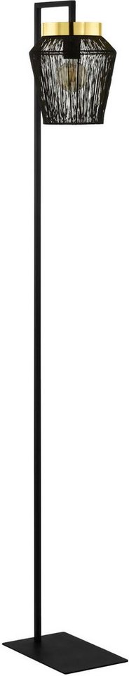 EGLO Stehlampe ESCANDIDOS, Leuchtmittel wechselbar, ohne Leuchtmittel, Stehleuchte in schwarz und messing aus Stahl - exkl. E27 - 1X40W von EGLO