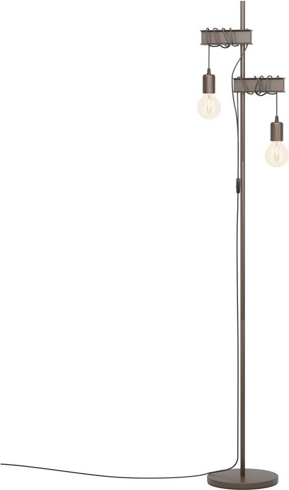 EGLO Stehlampe TOWNSHEND 4, Leuchtmittel wechselbar, ohne Leuchtmittel, Stehleuchte in braun und schwarz aus Stahl - exkl. E27 - 2X10W EGLO Stehlampe TOWNSHEND 4, Leuchtmittel wechselbar, ohne Leuchtmittel, Stehleuchte in braun und schwarz aus Stahl - exkl. E27 - 2X10W von EGLO