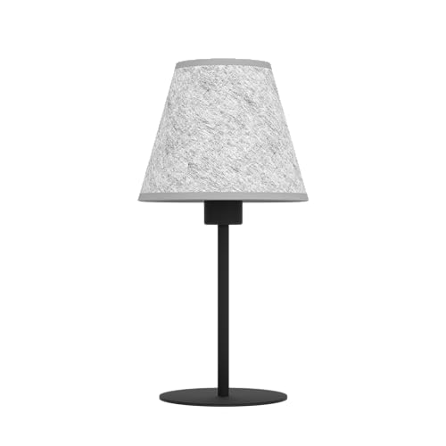 EGLO Tischlampe Alsager, Nachttischlampe im Japandi Design, Tischleuchte aus Metall in Schwarz und Filz in Grau, Tisch-Lampe für Wohnzimmer und Schlafzimmer, E27 Fassung von EGLO