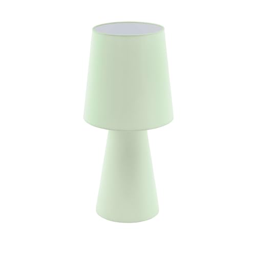 EGLO Tischlampe Carpara, Nachttisch, Textil in Pastell hellgrün E27 Fassung von EGLO