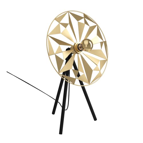 EGLO Tischlampe Castanuelo, Stativ Nachttischlampe im Retro-Design, Dreibein Tischleuchte aus Metall in Gold und Schwarz, Deko Lampe für Schlafzimmer und Wohnzimmer, E27 Fassung EGLO Tischlampe Castanuelo, Stativ Nachttischlampe im Retro-Design, Dreibein Tischleuchte aus Metall in Gold und Schwarz, Deko Lampe für Schlafzimmer und Wohnzimmer, E27 Fassung von EGLO