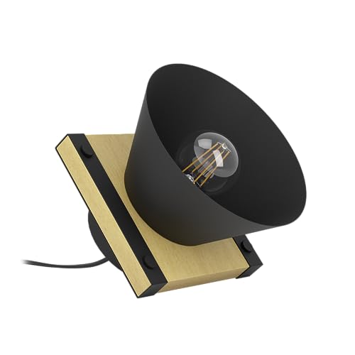EGLO Tischlampe Maccles, dekorative Nachttischlampe, FSC100HB, Tischleuchte aus Metall in Schwarz und Holz, Tisch-Lampe für Wohnzimmer und Schlafzimmer, E27 Fassung EGLO Tischlampe Maccles, dekorative Nachttischlampe, FSC100HB, Tischleuchte aus Metall in Schwarz und Holz, Tisch-Lampe für Wohnzimmer und Schlafzimmer, E27 Fassung von EGLO