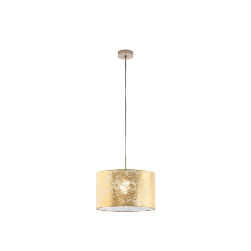 EGLO Pendelleuchte Viserbella, 1 flammige Hängelampe Vintage, Hängeleuchte aus Stahl und Textil in Champagner, Gold, Esstischlampe, Wohnzimmerlampe hängend mit E27 Fassung, Ø 38 cm EGLO Pendelleuchte Viserbella, 1 flammige Hängelampe Vintage, Hängeleuchte aus Stahl und Textil in Champagner, Gold, Esstischlampe, Wohnzimmerlampe hängend mit E27 Fassung, Ø 38 cm von EGLO