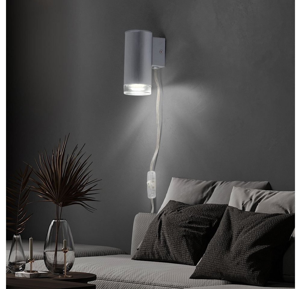 EGLO LED Wandleuchte, Leuchtmittel inklusive, Hochwertige LED Wand Leuchte ALU Beleuchtung Nacht Licht Lampe Kabel von EGLO