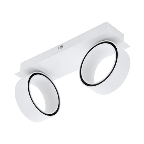 EGLO LED Deckenlampe Albariza, Spot Deckenleuchte aus Metall in weiß, Wohnzimmerlampe mit 2 Deckenspots, Deckenstrahler für Wohnzimmer, Küche und Flur, warmweiß von EGLO