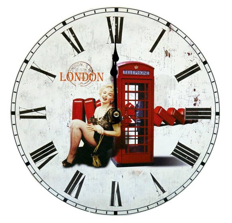 EGLO Wanduhr (Retro Design Wand Uhr London Deko Zeit Anzeige Römische Zahlen) von EGLO