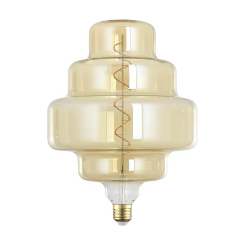 EGLO XXL E27 Lampe dimmbar, Spiral LED Retro Glühbirne Big Size, extra-großes Vintage Deko Leuchtmittel in Amber, 4 Watt, 200 Lumen, warmweiß, 2000 K, L 29 cm EGLO XXL E27 Lampe dimmbar, Spiral LED Retro Glühbirne Big Size, extra-großes Vintage Deko Leuchtmittel in Amber, 4 Watt, 200 Lumen, warmweiß, 2000 K, L 29 cm von EGLO
