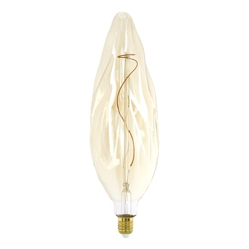 EGLO XXL E27 Lampe dimmbar, Spiral LED Retro Glühbirne Big Size, extra-großes Vintage Deko Leuchtmittel in Amber, 4 Watt, 270 Lumen, warmweiß, 2100 K, L 34,5 cm EGLO XXL E27 Lampe dimmbar, Spiral LED Retro Glühbirne Big Size, extra-großes Vintage Deko Leuchtmittel in Amber, 4 Watt, 270 Lumen, warmweiß, 2100 K, L 34,5 cm von EGLO