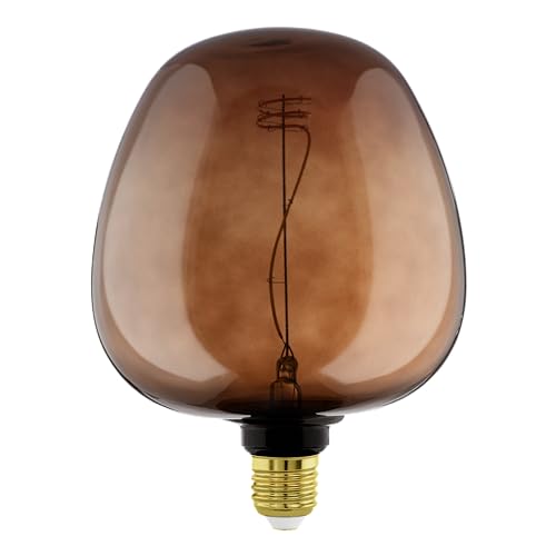 EGLO XXL E27 Lampe dimmbar, Spiral LED Retro Glühbirne Big Size, extra-großes Vintage Deko Leuchtmittel in Cognac braun, 4 Watt, 40 Lumen, warmweiß, 2000 K, L 25,5 cm EGLO XXL E27 Lampe dimmbar, Spiral LED Retro Glühbirne Big Size, extra-großes Vintage Deko Leuchtmittel in Cognac braun, 4 Watt, 40 Lumen, warmweiß, 2000 K, L 25,5 cm von EGLO
