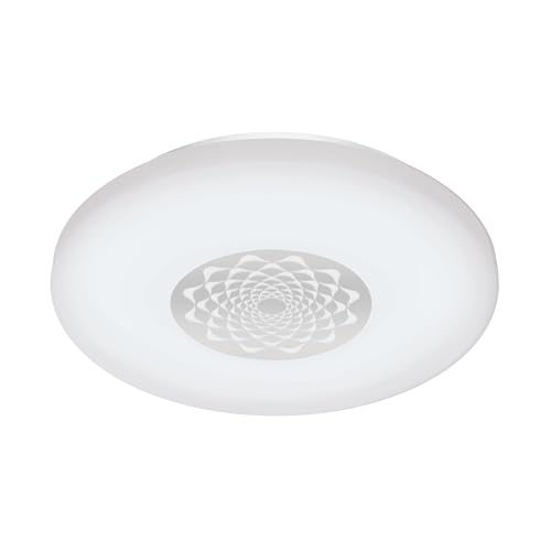 EGLO connect LED Deckenleuchte Capasso-C, Smart Home Deckenlampe, Wandlampe mit Muster, Material: Stahl, Kunststoff, Farbe: Weiß, chrom Ø: 34 cm, dimmbar, Weißtöne und Farben einstellbar EGLO connect LED Deckenleuchte Capasso-C, Smart Home Deckenlampe, Wandlampe mit Muster, Material: Stahl, Kunststoff, Farbe: Weiß, chrom Ø: 34 cm, dimmbar, Weißtöne und Farben einstellbar von EGLO