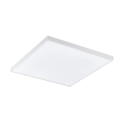 EGLO connect LED Deckenleuchte Turcona-C, 1 flammige Deckenlampe aus Stahl, Aluminium und Kunststoff in Weiß, mit Fernbedienung, Farbtemperaturwechsel (warm – kalt), RGB, dimmbar, L x B 29,5 cm von EGLO