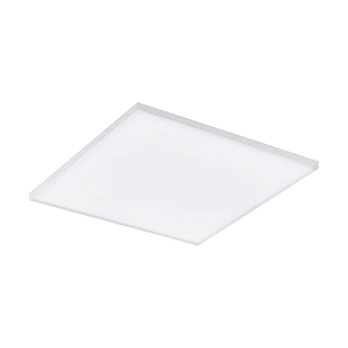 EGLO connect LED Deckenleuchte Turcona-C, 1 flammige Deckenlampe aus Stahl, Aluminium und Kunststoff in Weiß, mit Fernbedienung, Farbtemperaturwechsel (warm – kalt), RGB, dimmbar, L x B 45 cm von EGLO