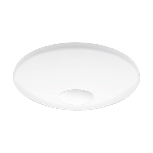 EGLO connect LED Deckenleuchte Voltago-C, 1 flammige Deckenlampe mit Kristall-Effekt, Lichtfarbe (warmweiß – kaltweiß), RGB, dimmbar, Wohnzimmerlampe aus Metall und Kunststoff in Weiß, Ø 38 cm von EGLO