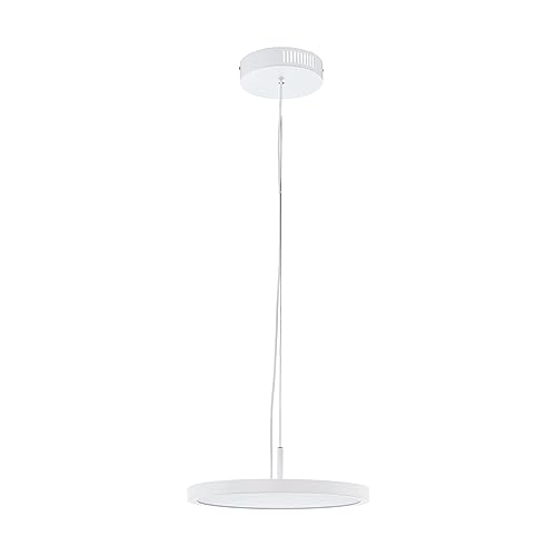 EGLO connect LED Pendelleuchte Cerignola-C, Hängelampe mit Fernbedienung, Hängeleuchte aus Metall und Kunststoff in Weiß, Farbtemperaturwechsel (warm, neutral, kalt), RGB, dimmbar, Ø 40cm von EGLO