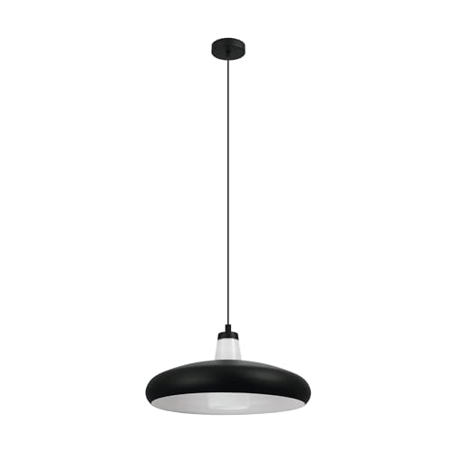 EGLO connect LED Pendelleuchte Tabanera-C, 1 flammige Hängelampe, Pendellampe aus Stahl und Glas in Schwarz, Weiß, Farbtemperaturwechsel (warm, neutral, kalt), RGB, dimmbar von EGLO