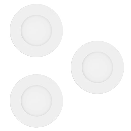 EGLO connect.z Smart-Home 3er-Set LED Bad-Einbaustrahler Fueva-Z, ultra flach, Ø 85 mm, ZigBee, App und Sprachsteuerung Alexa, Lichtfarbe (warmweiß-kaltweiß), dimmbar, 3 Metall Einbauspots weiß, IP44 von EGLO