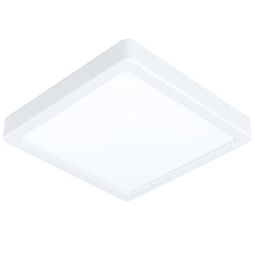 EGLO connect.z Smart-Home LED Bad-Deckenlampe Fueva-Z, L x B 21 cm, ZigBee, App und Sprachsteuerung Alexa, Lichtfarbe (warmweiß-kaltweiß), dimmbar, Metall Aufbauleuchte weiß, IP44 von EGLO