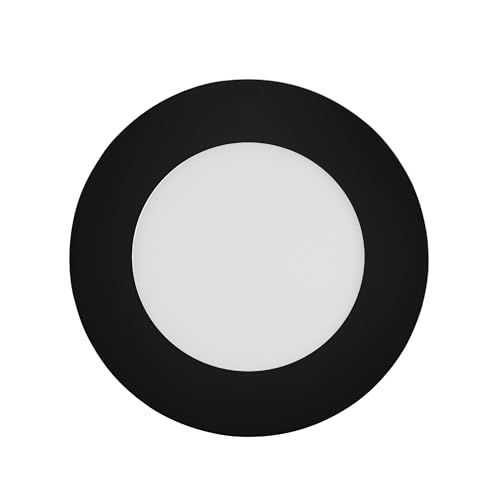EGLO connect.z Smart-Home LED Bad-Einbaustrahler Fueva-Z, ultra flach, Ø 120 mm, ZigBee, App und Sprachsteuerung Alexa, Lichtfarbe (warmweiß-kaltweiß), dimmbar, Metall Einbauspot schwarz, IP44 von EGLO