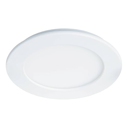 EGLO connect.z Smart-Home LED Bad-Einbaustrahler Fueva-Z, ultra flach, Ø 120 mm, ZigBee, App und Sprachsteuerung Alexa, Lichtfarbe (warmweiß-kaltweiß), dimmbar, Metall Einbauspot weiß, IP44 von EGLO