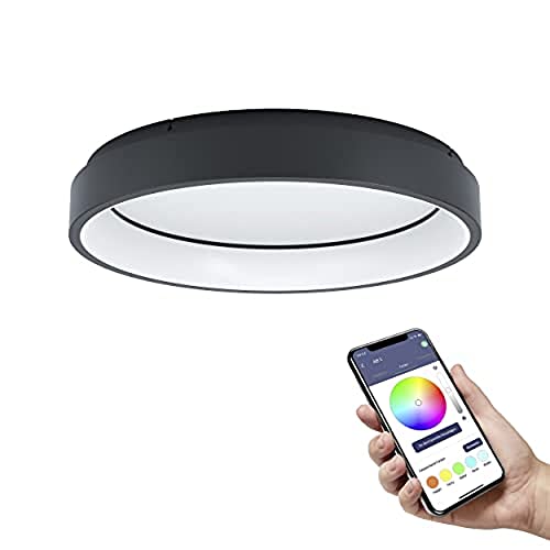 EGLO connect.z Smart-Home LED Deckenleuchte Marghera-Z, Deckenlampe, ZigBee, App und Sprachsteuerung Alexa, Lichtfarbe einstellbar (warmweiß-kaltweiß), RGB, dimmbar von EGLO