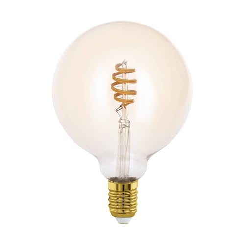 EGLO connect.z Smart-Home LED Leuchtmittel E27, G125, ZigBee, App und Sprachsteuerung Alexa, dimmbar, Lichtfarbe einstellbar (warmweiß-kaltweiß), 360 Lumen, 5 Watt, Vintage-Glühbirne amber von EGLO