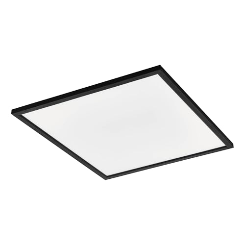 EGLO connect.z Smart-Home LED Panel Salobrena-Z, L x B 59,5 cm, ZigBee, App und Sprachsteuerung Alexa, Lichtfarbe einstellbar (warmweiß-kaltweiß), dimmbar, Alu Deckenlampe schwarz von EGLO