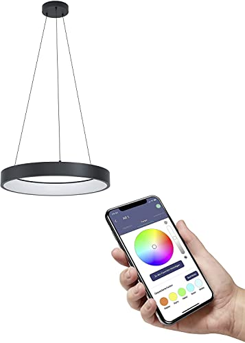 EGLO connect.z Smart-Home LED Pendelleuchte Marghera-Z, Hängelampe, ZigBee, App und Sprachsteuerung Alexa, Lichtfarbe einstellbar (warmweiß-kaltweiß), RGB, dimmbar von EGLO