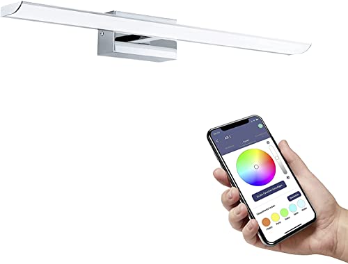 EGLO connect.z Smart-Home LED Spiegelleuchte Tabiano-Z, L 60,5 cm, ZigBee, App und Sprachsteuerung Alexa, Lichtfarbe einstellbar (warmweiß-kaltweiß), RGB, dimmbar, Bad Wandlampe, IP44 von EGLO