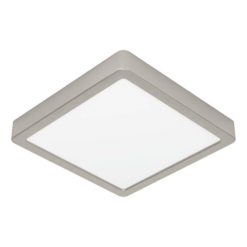 EGLO connect.z Smart-Home LED Bad Deckenlampe Fueva 6-Z, 22 x 22 cm, ZigBee, App und Sprachsteuerung Alexa, Lichtfarbe (warmweiß-kaltweiß), dimmbar, Deckenleuchte Badezimmer silber, IP44 von EGLO
