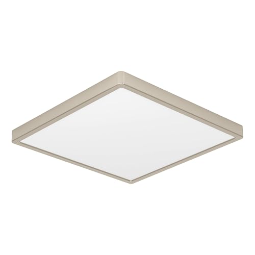 EGLO connect.z Smart-Home LED Bad Deckenlampe Fueva 6-Z, 39 x 39 cm, ZigBee, App und Sprachsteuerung Alexa, Lichtfarbe (warmweiß-kaltweiß), dimmbar, Deckenleuchte Badezimmer silber, IP44 von EGLO