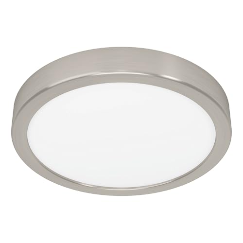 EGLO connect.z Smart-Home LED Bad Deckenlampe Fueva 6-Z, Ø 21 cm, ZigBee, App und Sprachsteuerung Alexa, Lichtfarbe (warmweiß-kaltweiß), dimmbar, Deckenleuchte Badezimmer silber, IP44 von EGLO