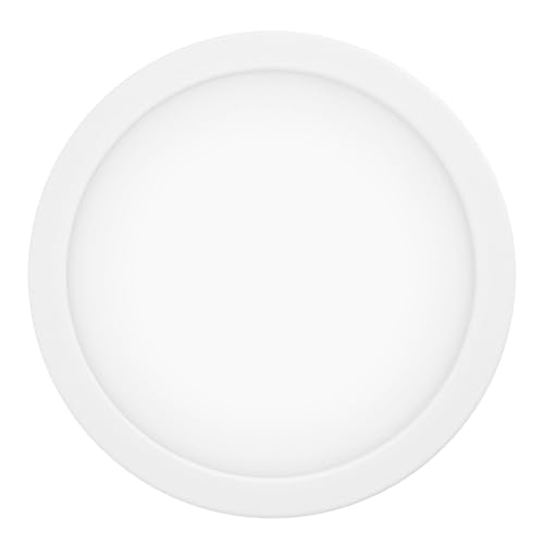 EGLO connect.z Smart-Home LED Bad-Einbaustrahler Fueva-Z, ultra flach, Ø 216 mm, ZigBee, App und Sprachsteuerung Alexa, Lichtfarbe (warmweiß-kaltweiß), dimmbar, Alu Einbauspot weiß, IP44 von EGLO