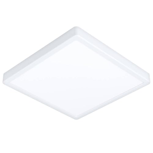 EGLO connect.z Smart Home LED Badezimmer Deckenleuchte Fueva 6-Z, ZigBee, App und Sprachsteuerung Alexa, warmweiß-kaltweiß, RGB, dimmbare Bad Deckenlampe, weiß, IP44, 29x29 cm von EGLO