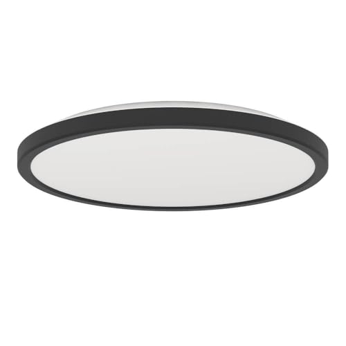 EGLO connect.z Smart Home LED Badezimmer Deckenleuchte Rovito-Z, ZigBee, App und Sprachsteuerung Alexa, warmweiß-kaltweiß, RGB, dimmbare Bad Deckenlampe, schwarz, IP44, Ø 30 cm von EGLO