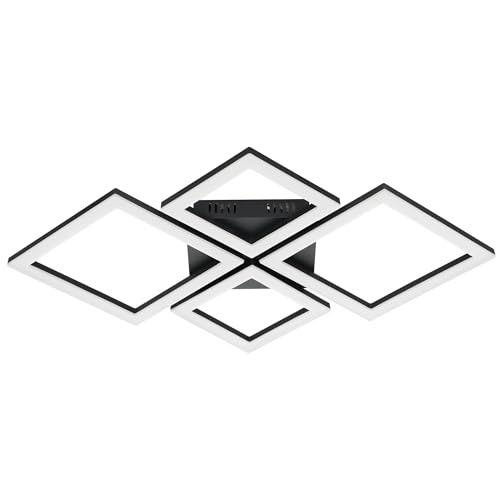 EGLO connect.z Smart-Home LED Deckenlampe Paranday-Z, ZigBee, App und Sprachsteuerung Alexa, Lichtfarbe einstellbar (warmweiß-kaltweiß), dimmbar, Deckenleuchte schwarz weiß, 47 x 43 cm von EGLO