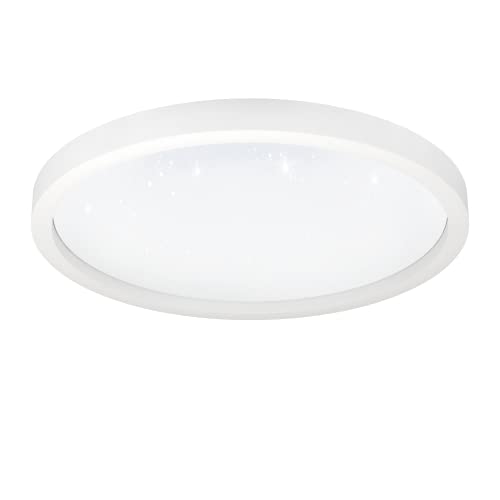 EGLO connect.z Smart Home LED Deckenleuchte Montemorelos-Z mit Kristall-Effekt, ZigBee, App und Sprachsteuerung Alexa, warmweiß-kaltweiß, RGB, dimmbare Deckenlampe in Weiß, Ø 57 cm von EGLO