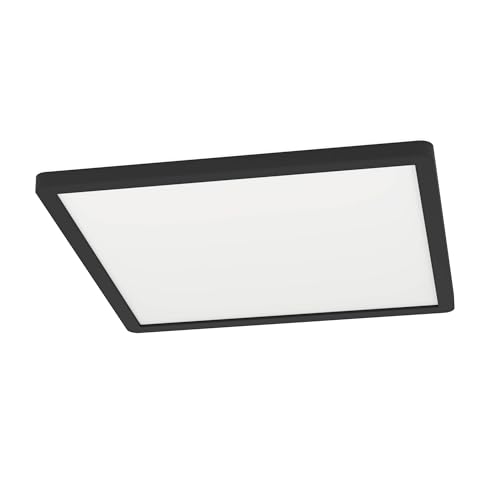 EGLO connect.z Smart-Home LED Deckenleuchte Rovito-Z, L x B 29,5 cm, ZigBee, App und Sprachsteuerung Alexa, Lichtfarbe einstellbar (warmweiß-kaltweiß), RGB Backlight, dimmbar, Deckenlampe schwarz von EGLO