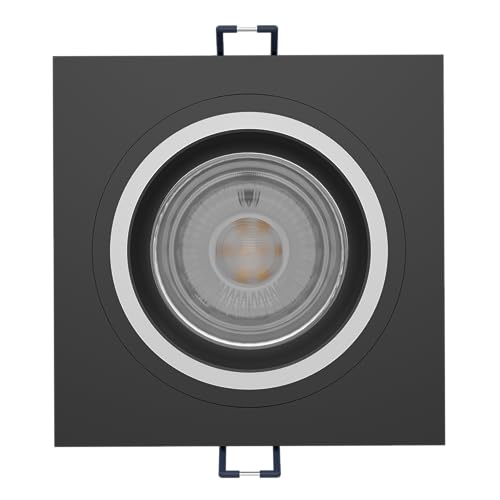EGLO connect.z Smart-Home LED Einbaustrahler Carosso-Z, ZigBee, App und Sprachsteuerung Alexa, Lichtfarbe (warmweiß-kaltweiß), RGB, dimmbar, Alu Einbauspot schwarz-matt, 9,3 cm von EGLO