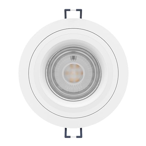 EGLO connect.z Smart-Home LED Einbaustrahler Carosso-Z, ZigBee, App und Sprachsteuerung Alexa, Lichtfarbe (warmweiß-kaltweiß), RGB, dimmbar, Alu Einbauspot weiß-matt, Ø 9,3 cm von EGLO
