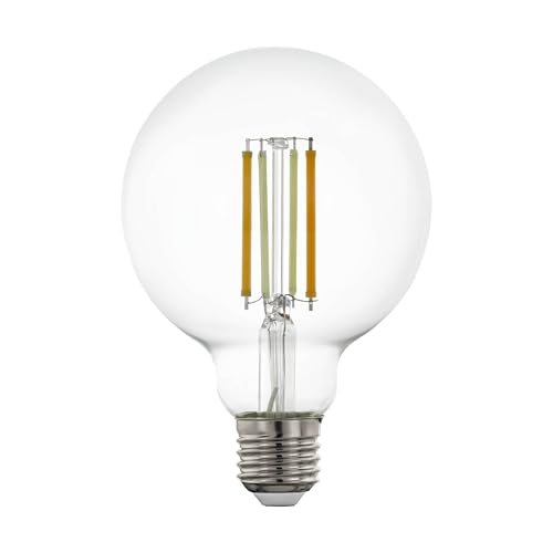 EGLO connect.z Smart-Home LED Leuchtmittel E27, G95, ZigBee, App und Sprachsteuerung Alexa, dimmbar, Lichtfarbe einstellbar (warmweiß-kaltweiß), 700 Lumen, 6 Watt, Vintage-Glühbirne klar von EGLO