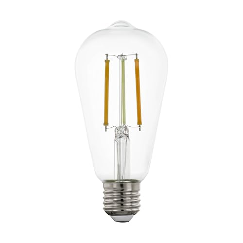 EGLO connect.z Smart-Home LED Leuchtmittel E27, ST64, ZigBee, App und Sprachsteuerung Alexa, dimmbar, Lichtfarbe einstellbar (warmweiß-kaltweiß), 700 Lumen, 6 Watt, Vintage-Glühbirne klar von EGLO