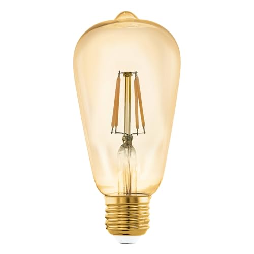 EGLO connect.z Smart-Home LED Leuchtmittel E27, ST64, ZigBee, App und Sprachsteuerung Alexa, dimmbar, warmweiß, 500 Lumen, 5,5 Watt, Vintage-Glühbirne amber von EGLO