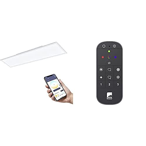 EGLO connect.z Smart-Home LED Panel Salobrena-Z, L x B 120 x 30 cm, inkl. Fernbedienung, Sprachsteuerung Alexa, Lichtfarbe einstellbar (warmweiß-kaltweiß), dimmbar, Alu Deckenlampe weiß von EGLO